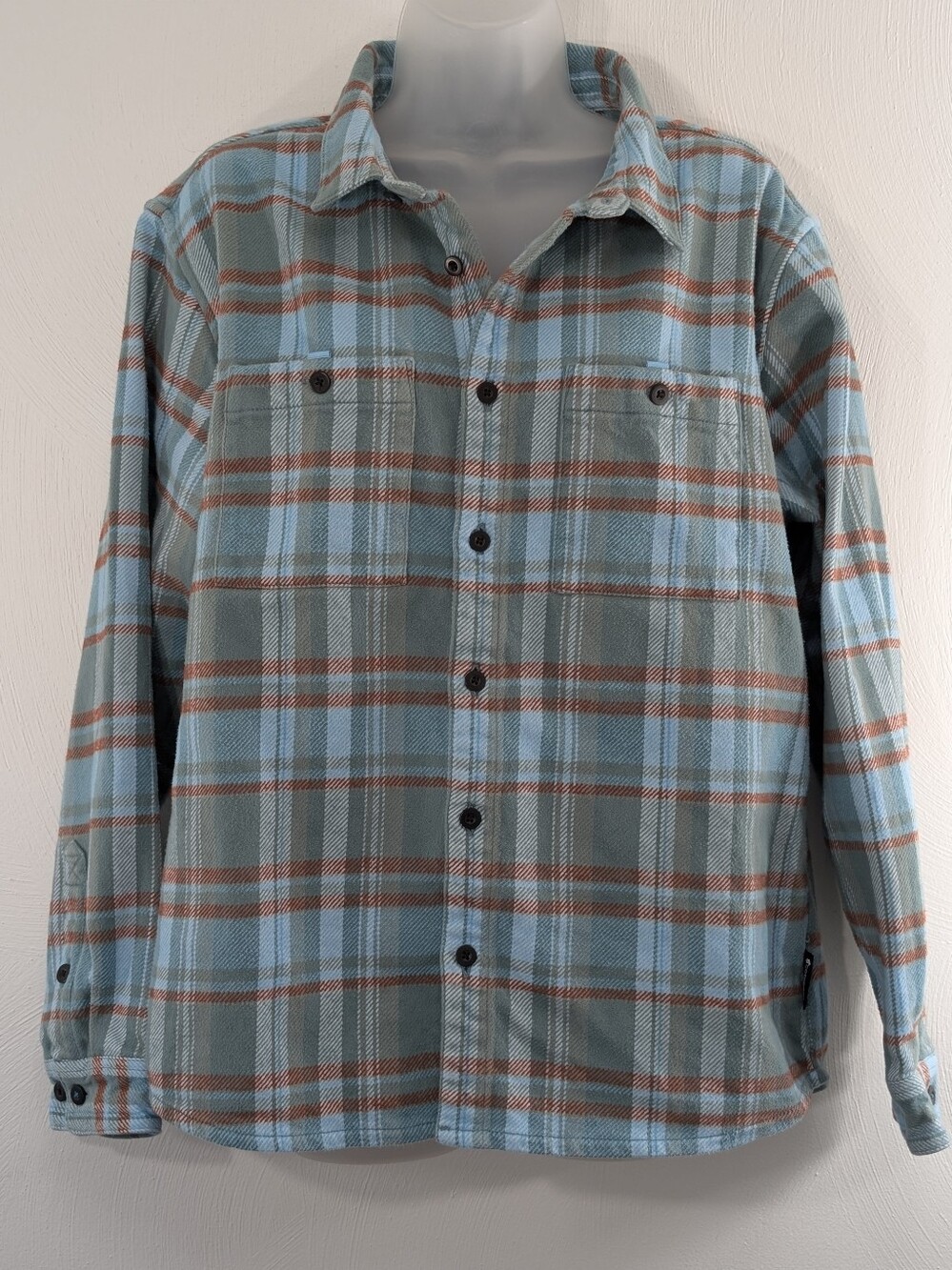 Cotopaxi M Teal Plaid Organic Cotton Heavyweight Flannel Shirt Fall Favorite EUC - Picture 2 of 13